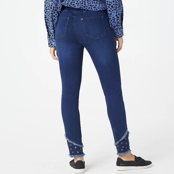 Belle by Kim Gravel TripleLuxe Denim Grommet Jegging 14148 - Picture 2 of 3